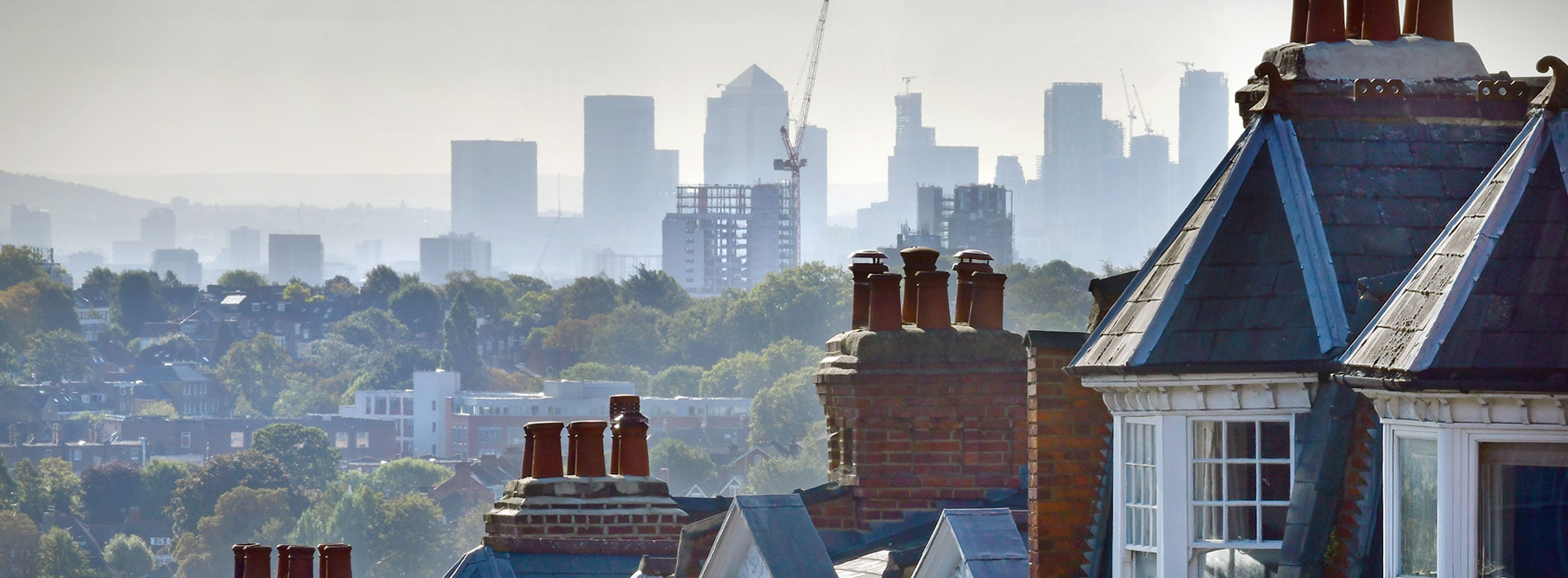 Housing with city in the background