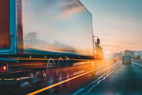 Lorry on road