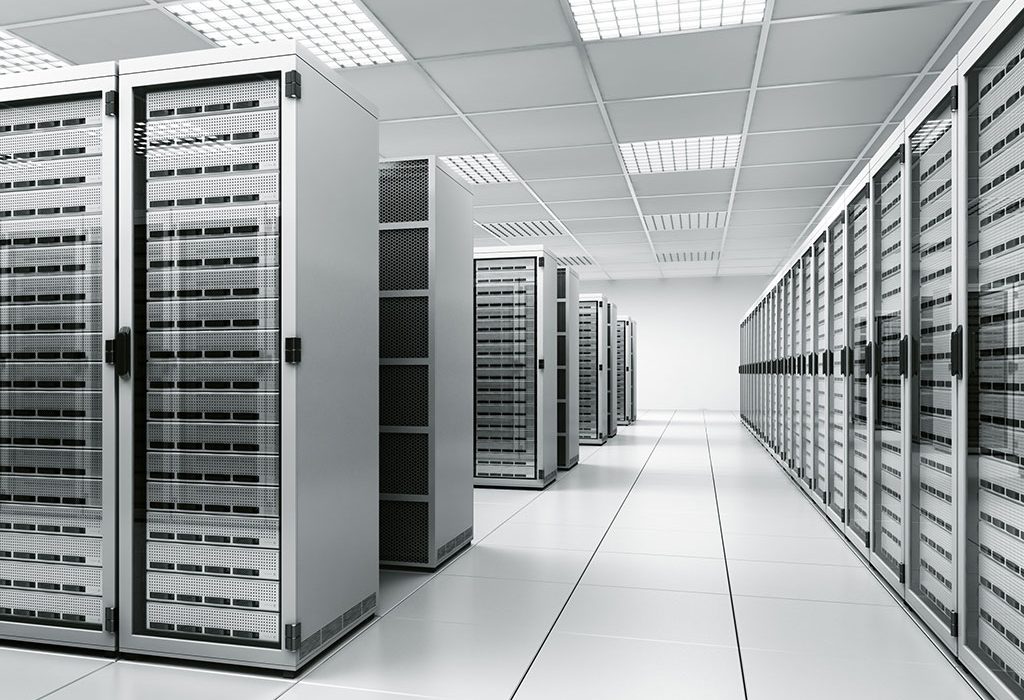 Silver server room