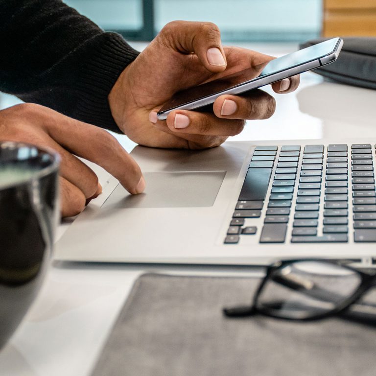 Phone and laptop