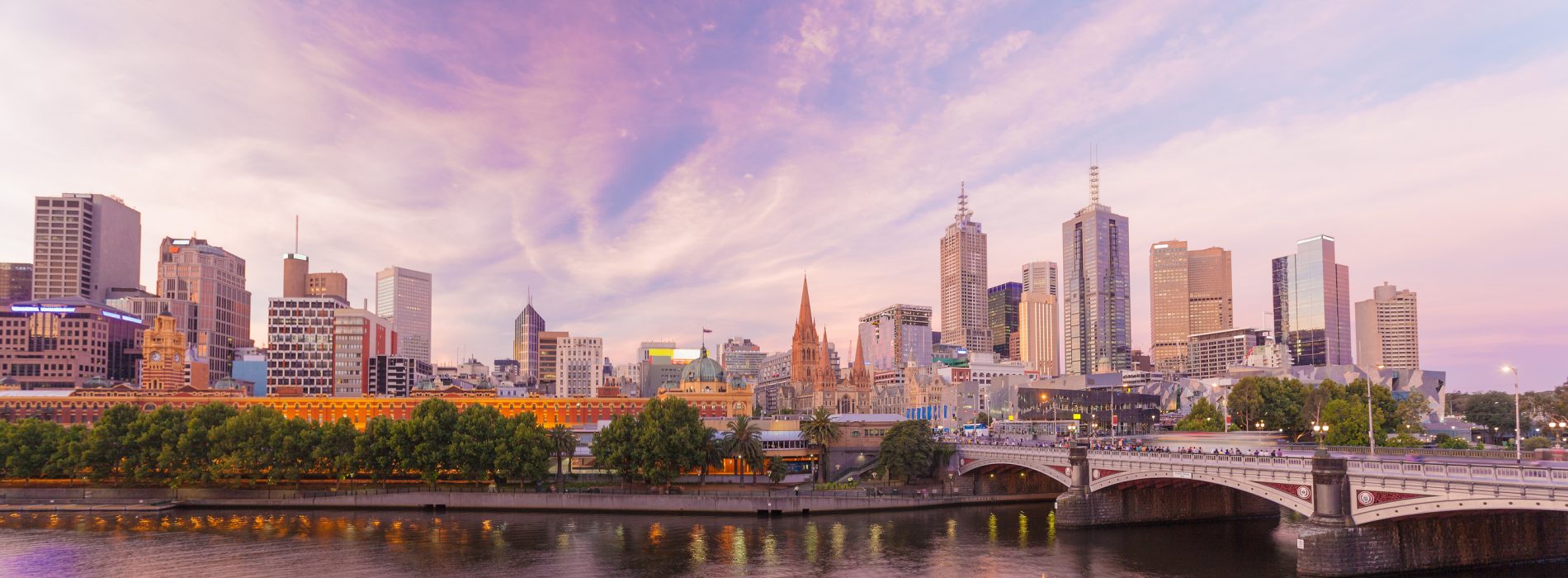 Melbourne CBD skyline in Victoria Australia